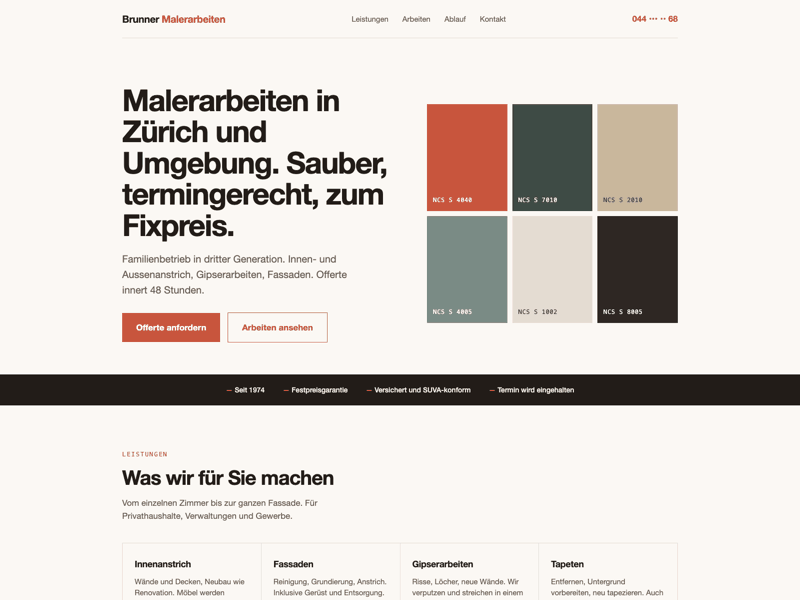 Designkonzept: Brunner Malerarbeiten