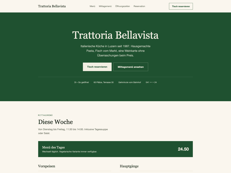 Designkonzept: Trattoria Bellavista